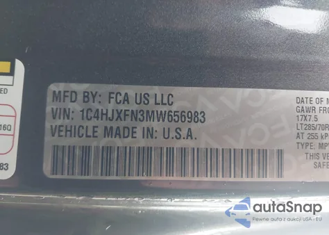 2021 Jeep Wrangler Unlimited Rubicon 4X4 из США, поврежденный, VIN 1C4HJXFN3MW656983